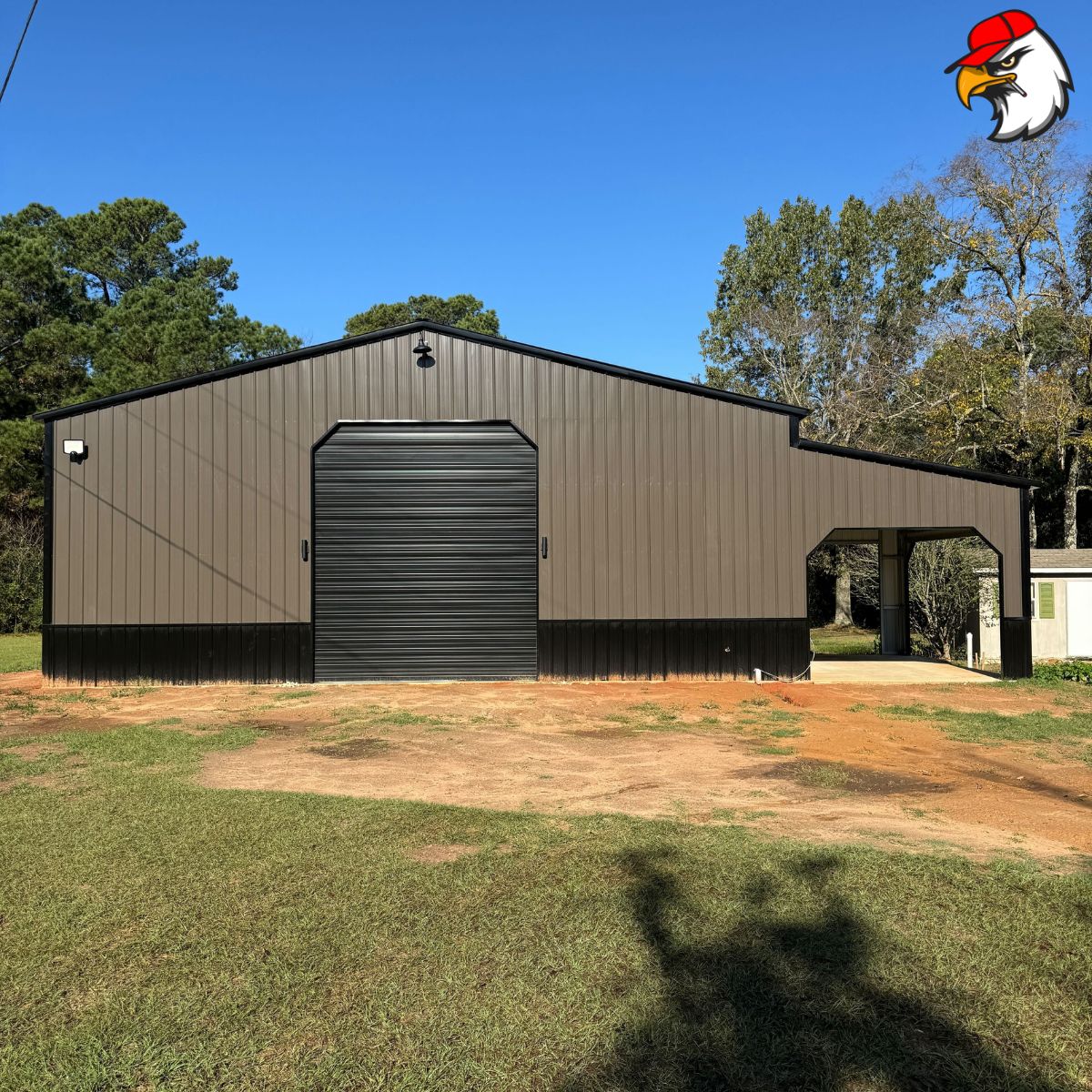 40x60x14 commercial garage side angle