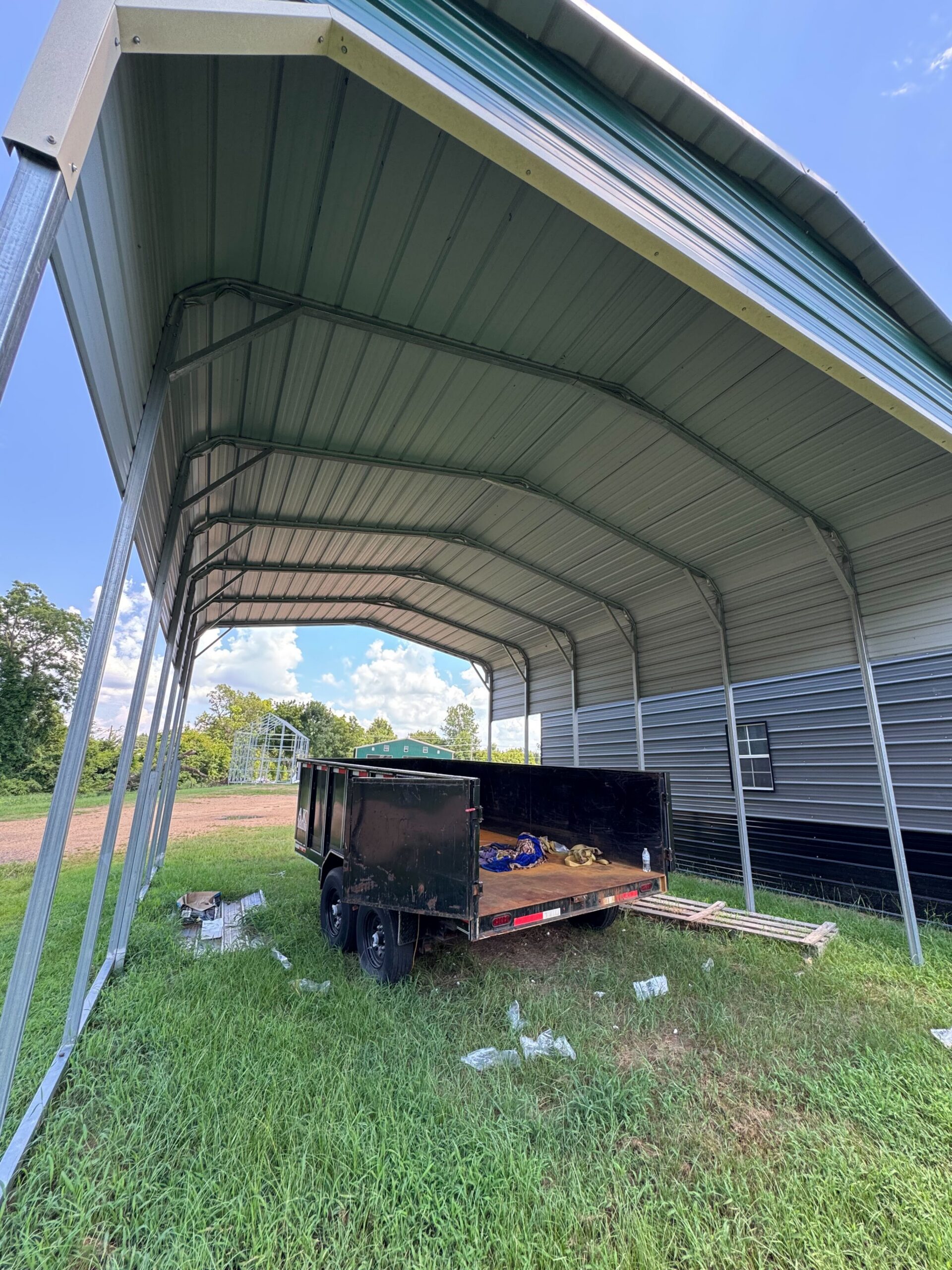 Regular roof RV cover property view